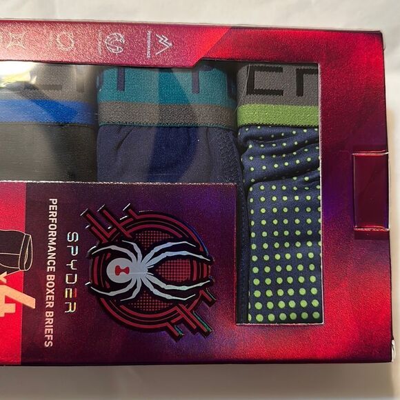 Spyder M Performance Boxer Briefs Polyester Spandex Lightweight Pack of 4 - Picture 8 of 11